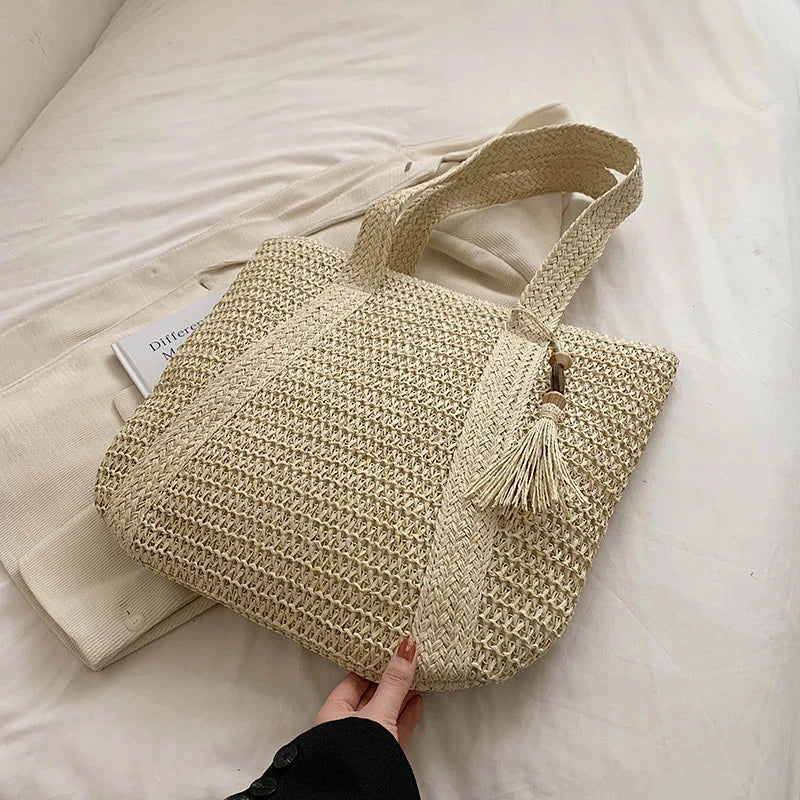 Large Raffia Boho Beach Bag
