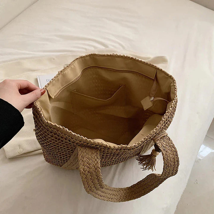 Large Raffia Boho Beach Bag