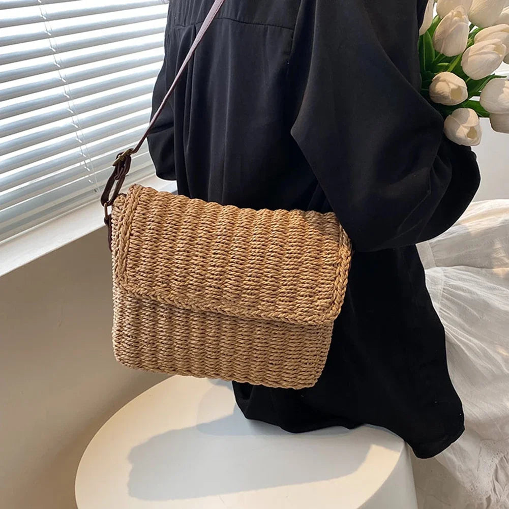 Bohemian Straw Shoulder Bag