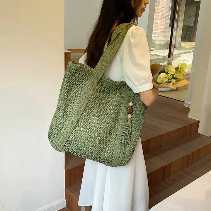 Large Raffia Boho Beach Bag